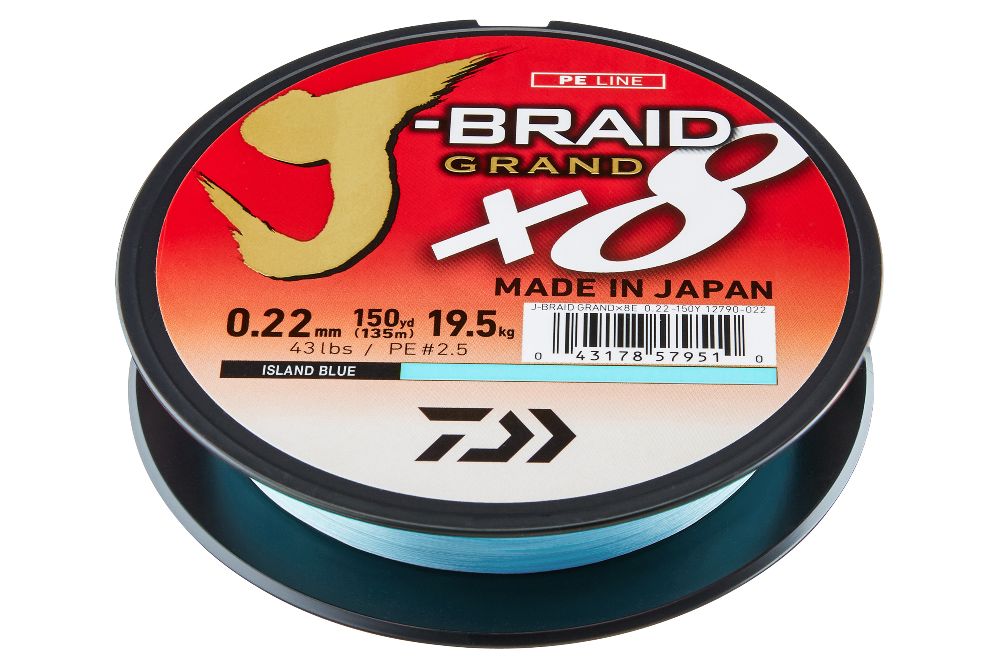 Daiwa J-Braid Grand X8 135m - blau - 0,06mm - 5,00kg