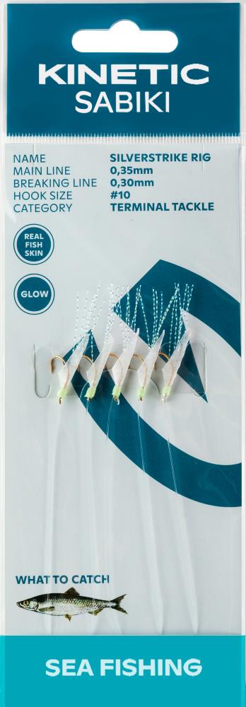 Kinetic Sabiki SilverStrike Fishskin Vorfach Gr. 14