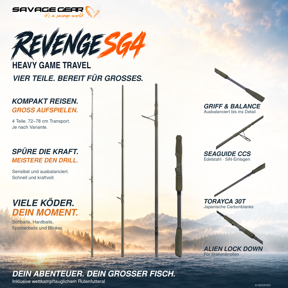 Savage Gear Revenge SG4 Heavy Game Travel 2,15m - 20-60g