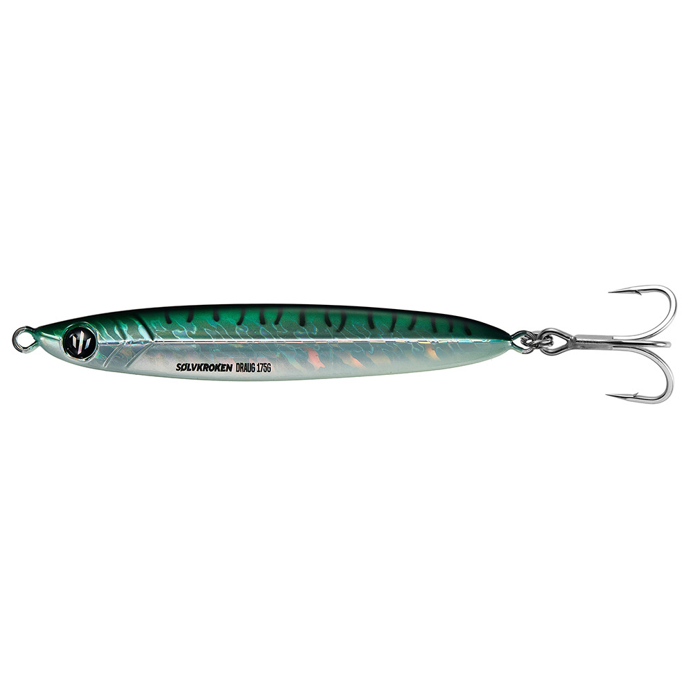Sølvkroken DRAUG Slow Pitch Jig – bleifreier Pilker 115g - Holo Green Mackerel
