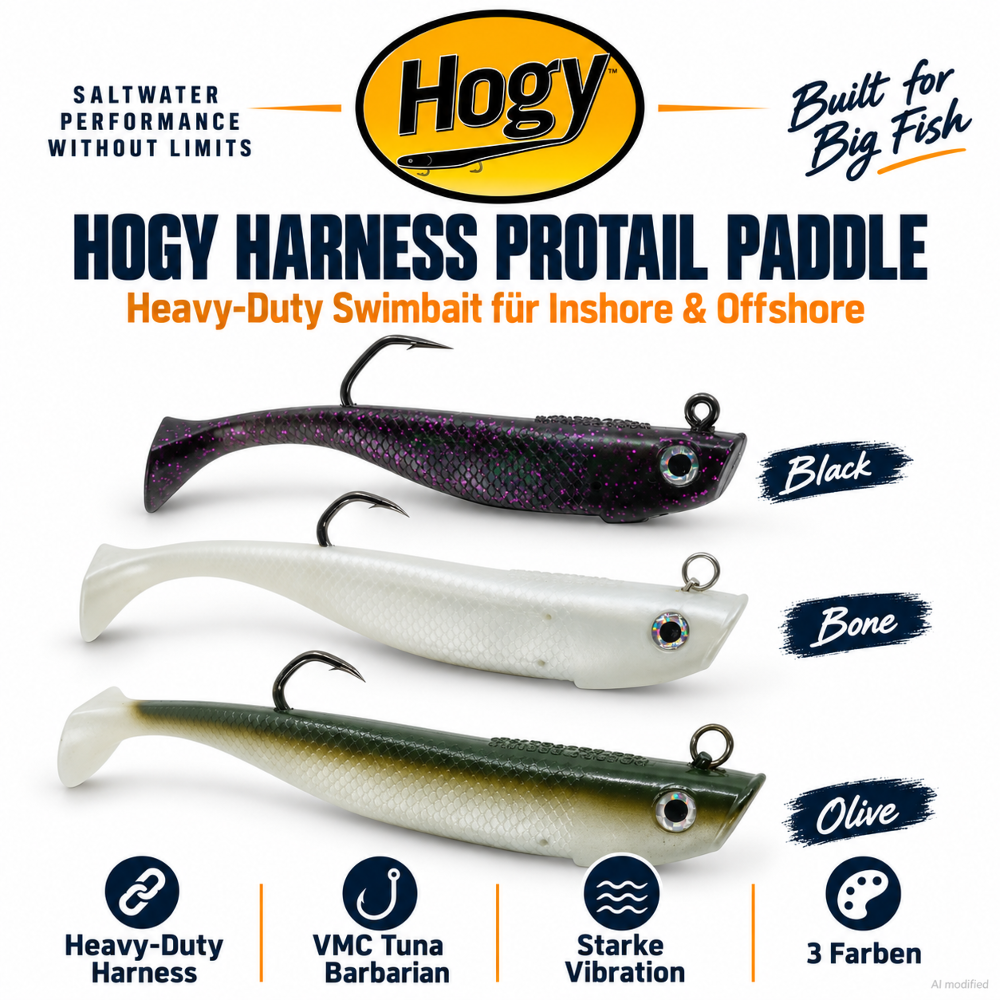 HOGY Harness Protail Paddle Swimbaits 142g - 15cm - Olive