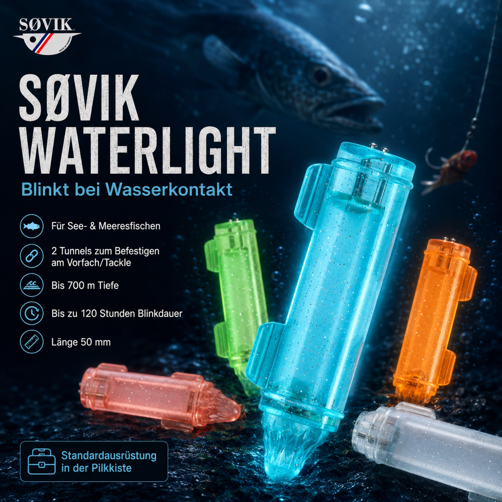 SØVIK Waterlights 50 mm – Automatic Fishing Flash Light - Red