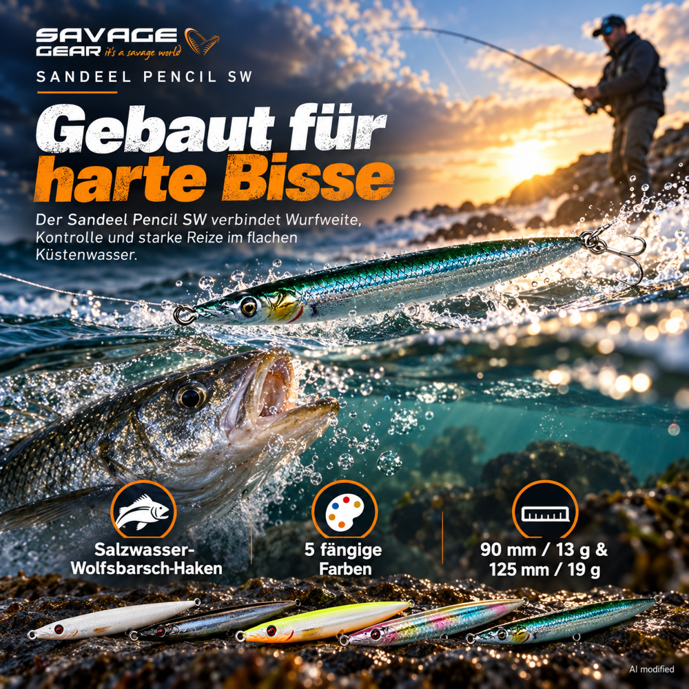 Savage Gear Sandeel Pencil SW 19g - Black Pearl