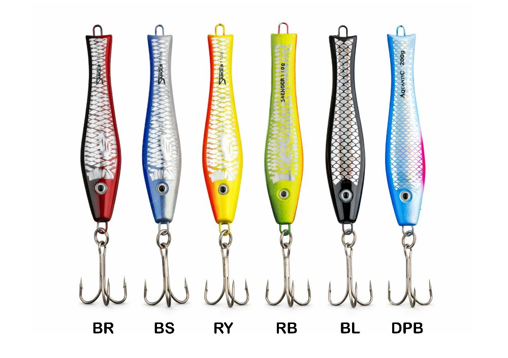 AQUANTIC 3D Holo Pilker RB - Grün-Rot - 110g