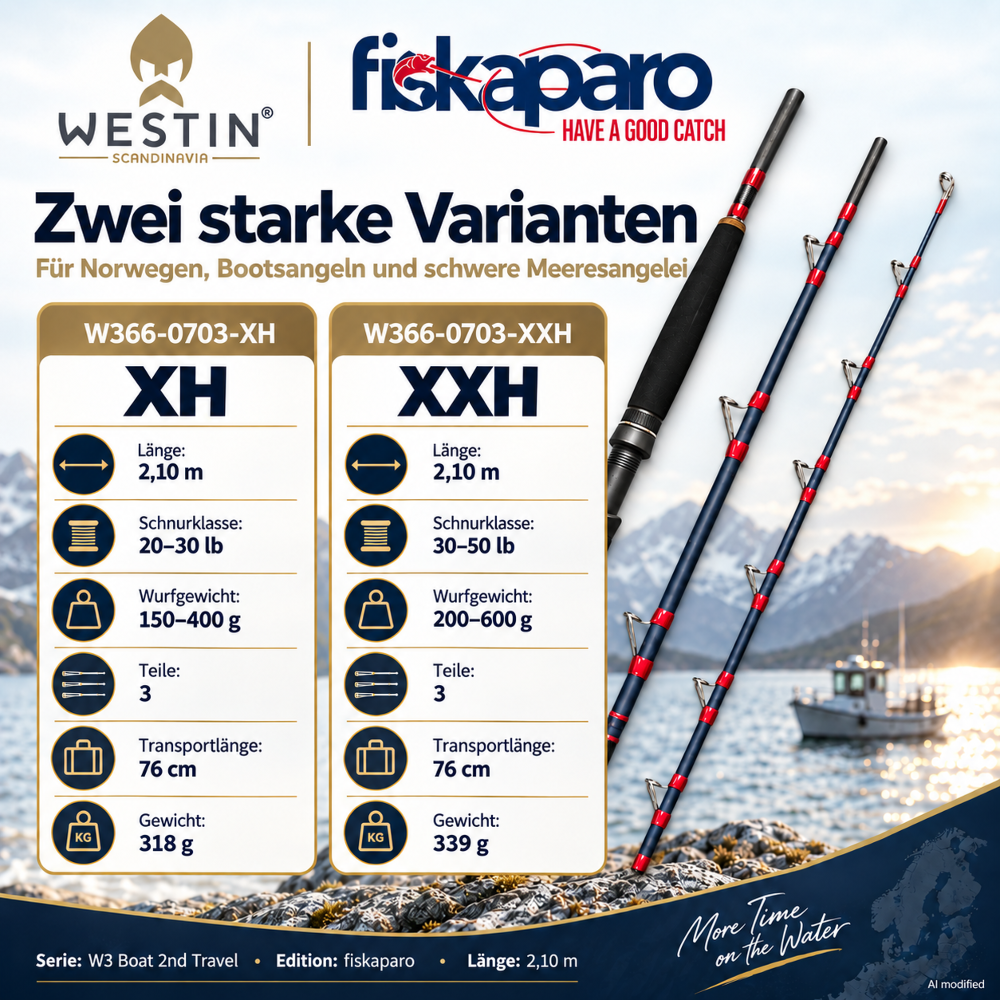 Westin W3 Boat 2nd Travel - fiskaparo - Edition - 20-30lbs