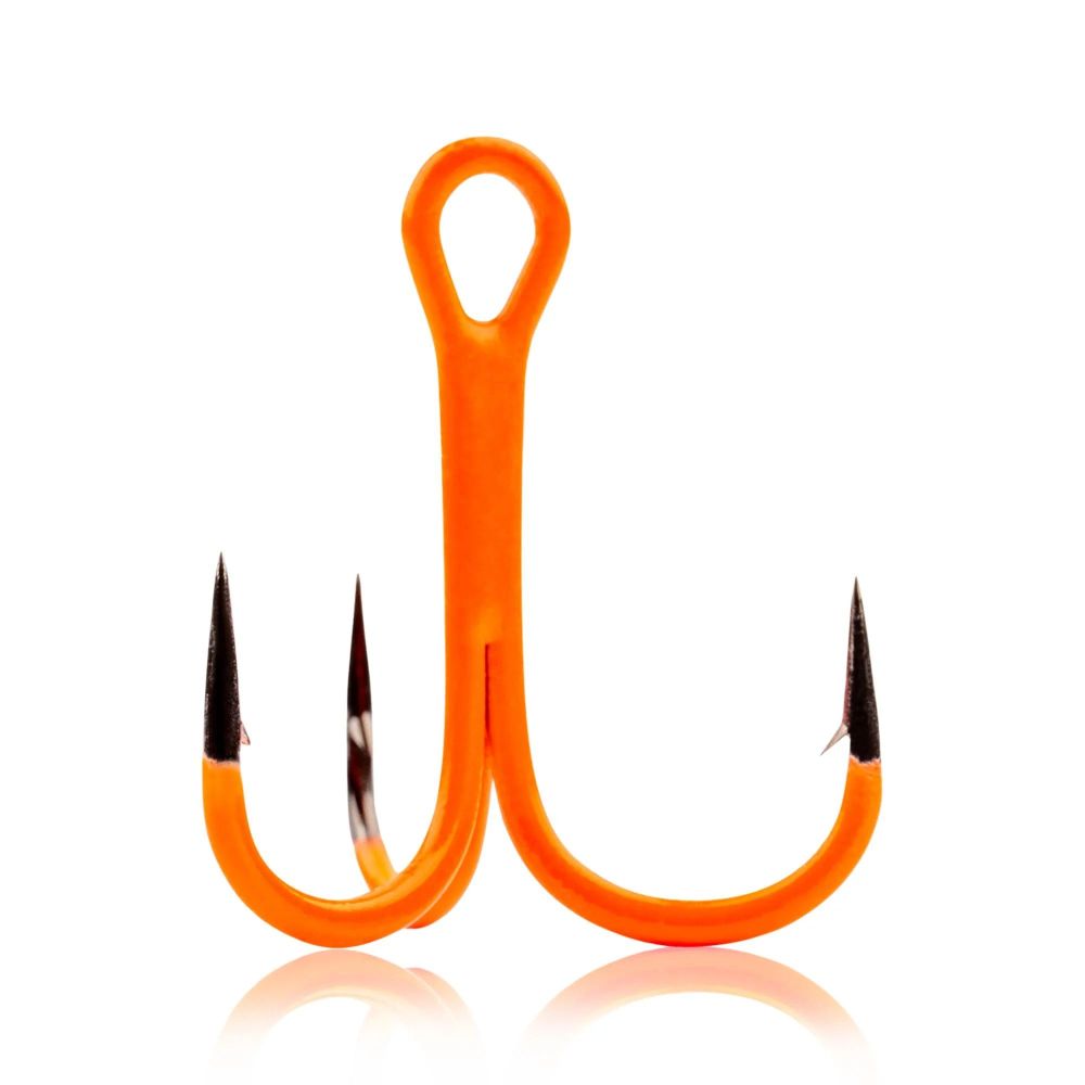 MUSTAD KVD ELITE ROUND BEND UV PAINT - Treble Orange Size 1/0