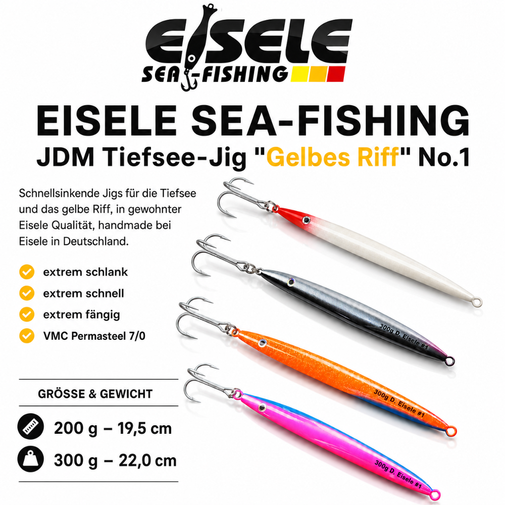 EISELE JDM Tiefsee-Jig „Gelbes Riff“ No.1 - 200g - Pearl/Pink