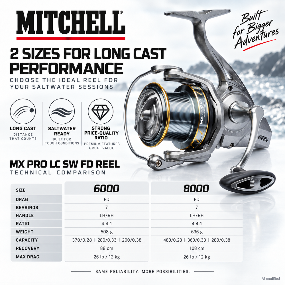 Mitchell MX PRO LC 6000FD SW Reel – Long Cast Stationärrolle