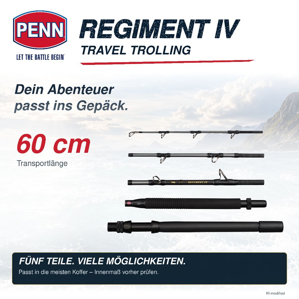 PENN Regiment IV Travel Trolling Rod 1,98 m 60–120 lb