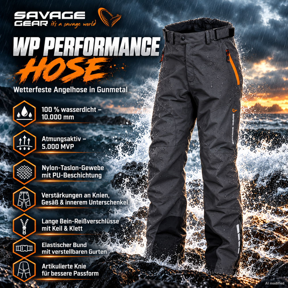 Savage Gear WP Performance Gunmetal Hose - Größe M