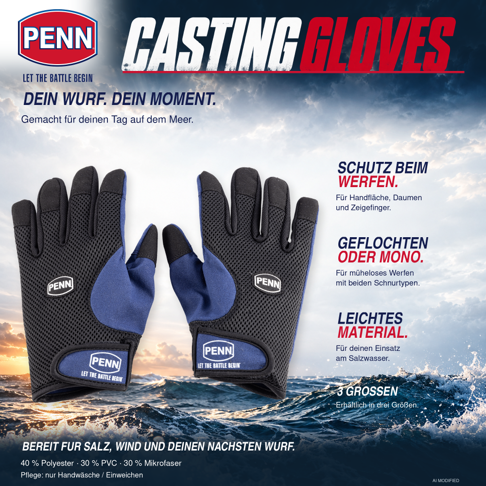 PENN Casting Gloves - Size L