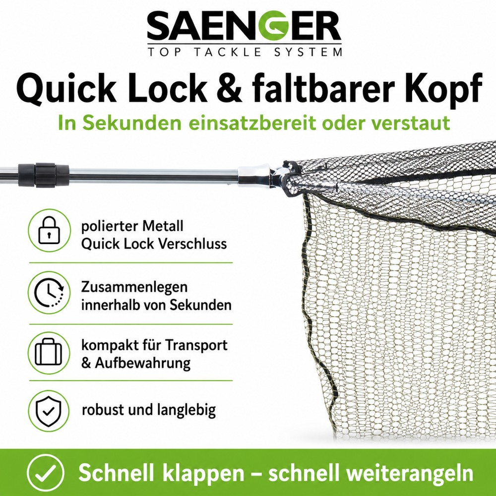 SAENGER Specialist RCX Landing Net 3-Piece - 1,80m