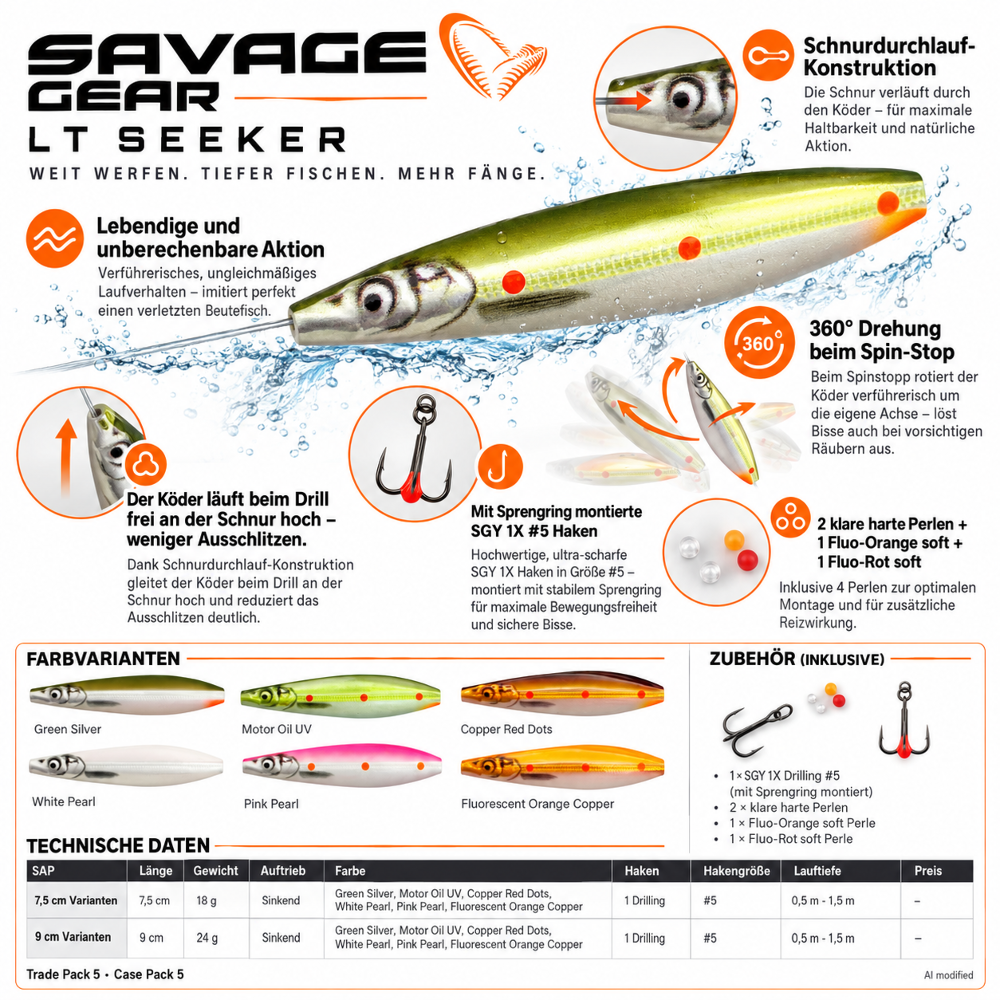 Savage Gear LT Seeker 18g - Fluorescent Orange Copper