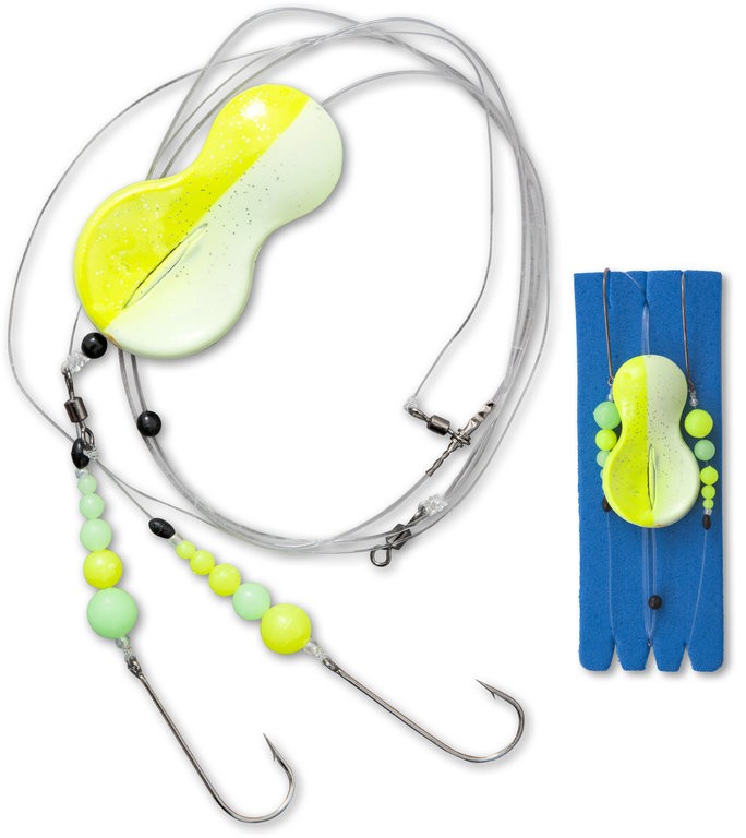 Zebco Flatty Teaser Inline Rig - Buttlöffel-Vorfach - yellow/glow 80g