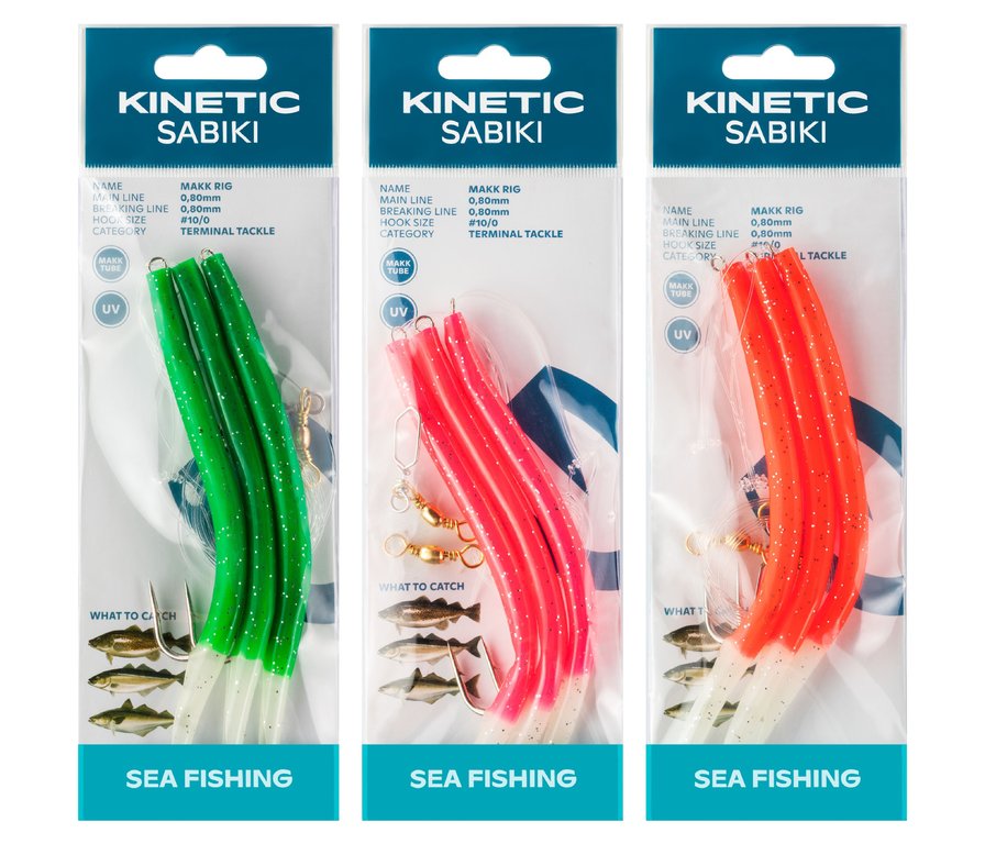 Kinetic Sabiki Makk-Vorfach Fluo Tip Größe 6/0 oder 10/0