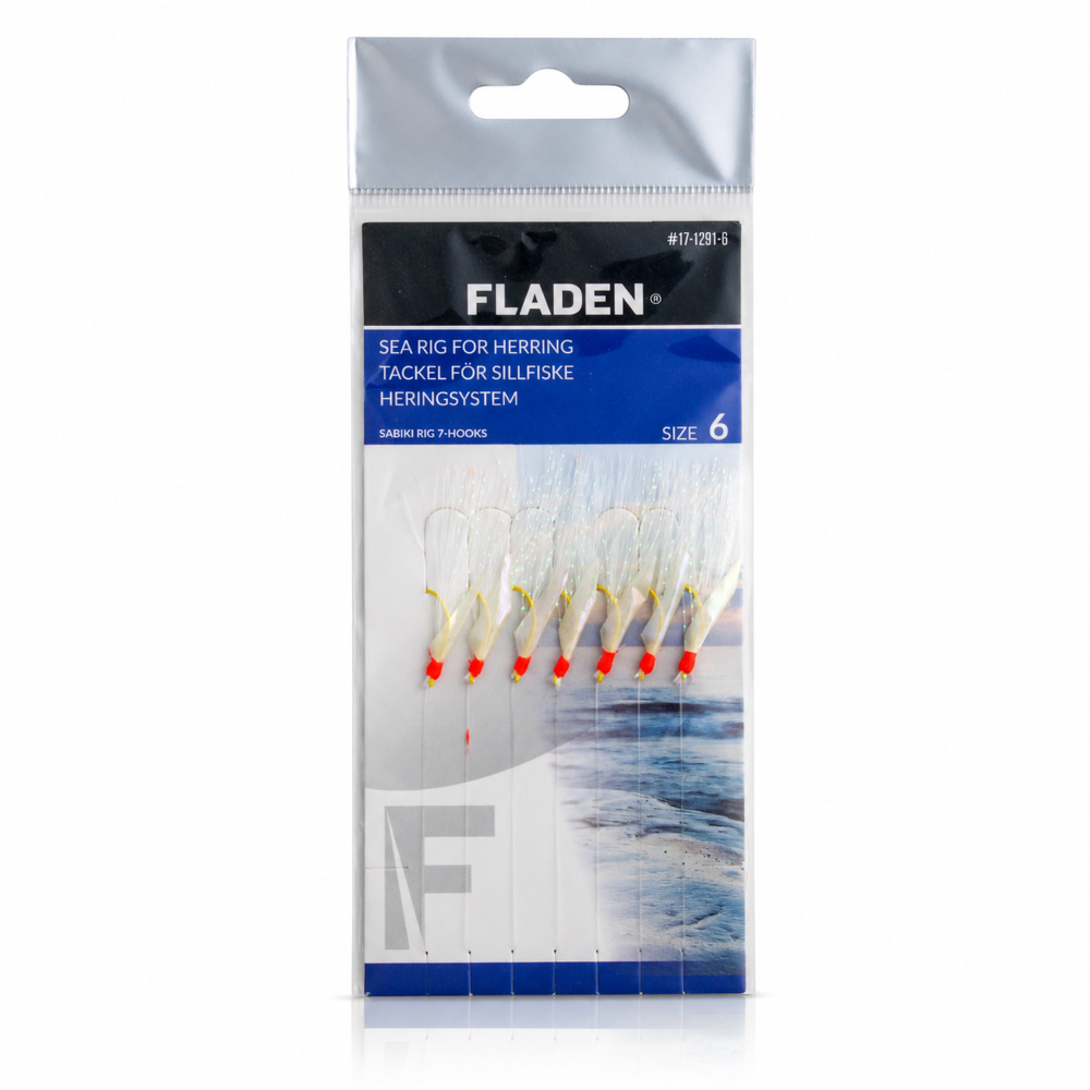 FLADEN Sabiki Rig – Hering-System mit 7 Haken Größe 6