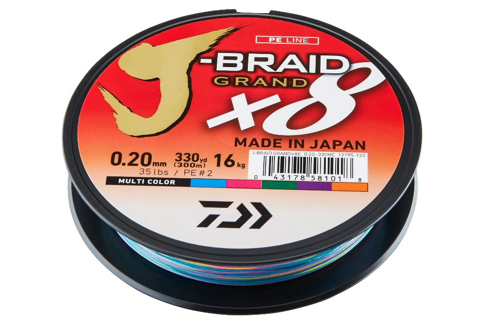 Daiwa J-Braid Grand X8 multicolor 150m - 0,13mm - 8,50kg