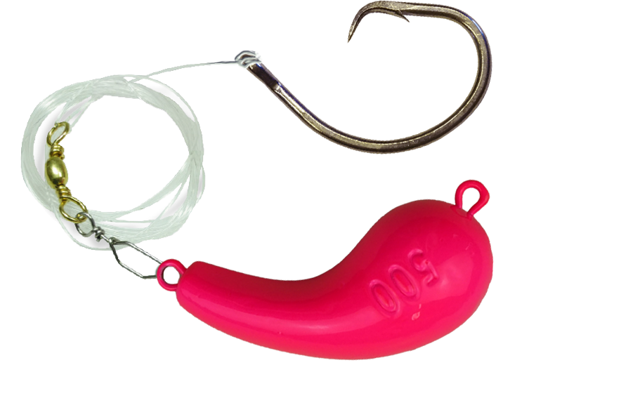 Eisele Sea-Fishing Heilbuttvorfach Circle XXL 16/0 500g Nierenblei Pink