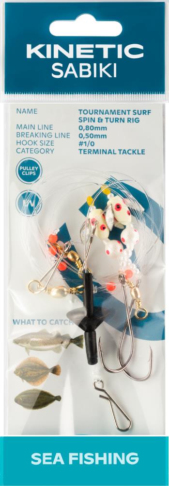 Kinetic Sabiki Tournament Surf Spin&Turn Rig Pearl