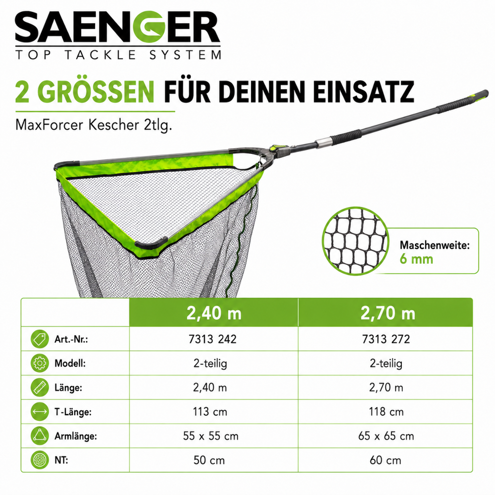 SAENGER MaxForcer Kescher 2tlg. 2,70m