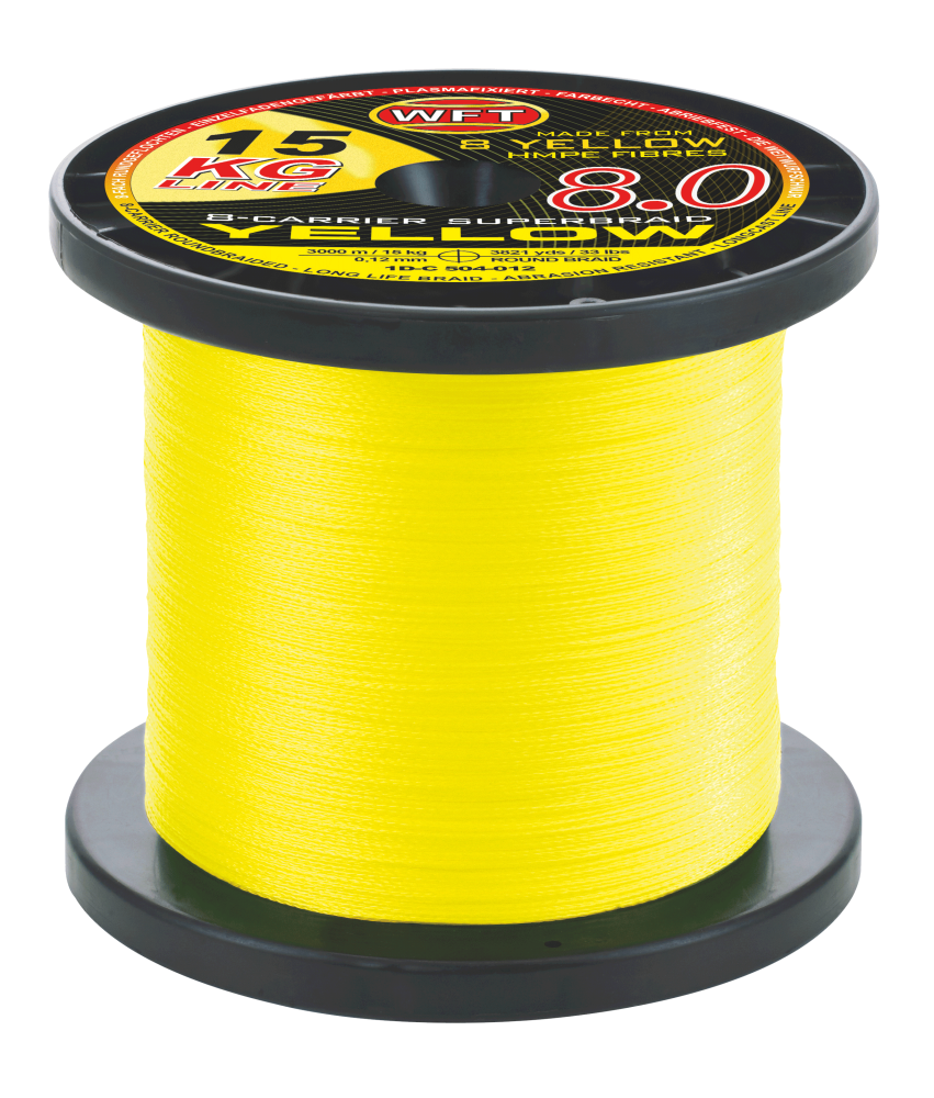 WFT KG 8.0 - gefl. Schnur 600m - 0,26mm - 34kg - Yellow