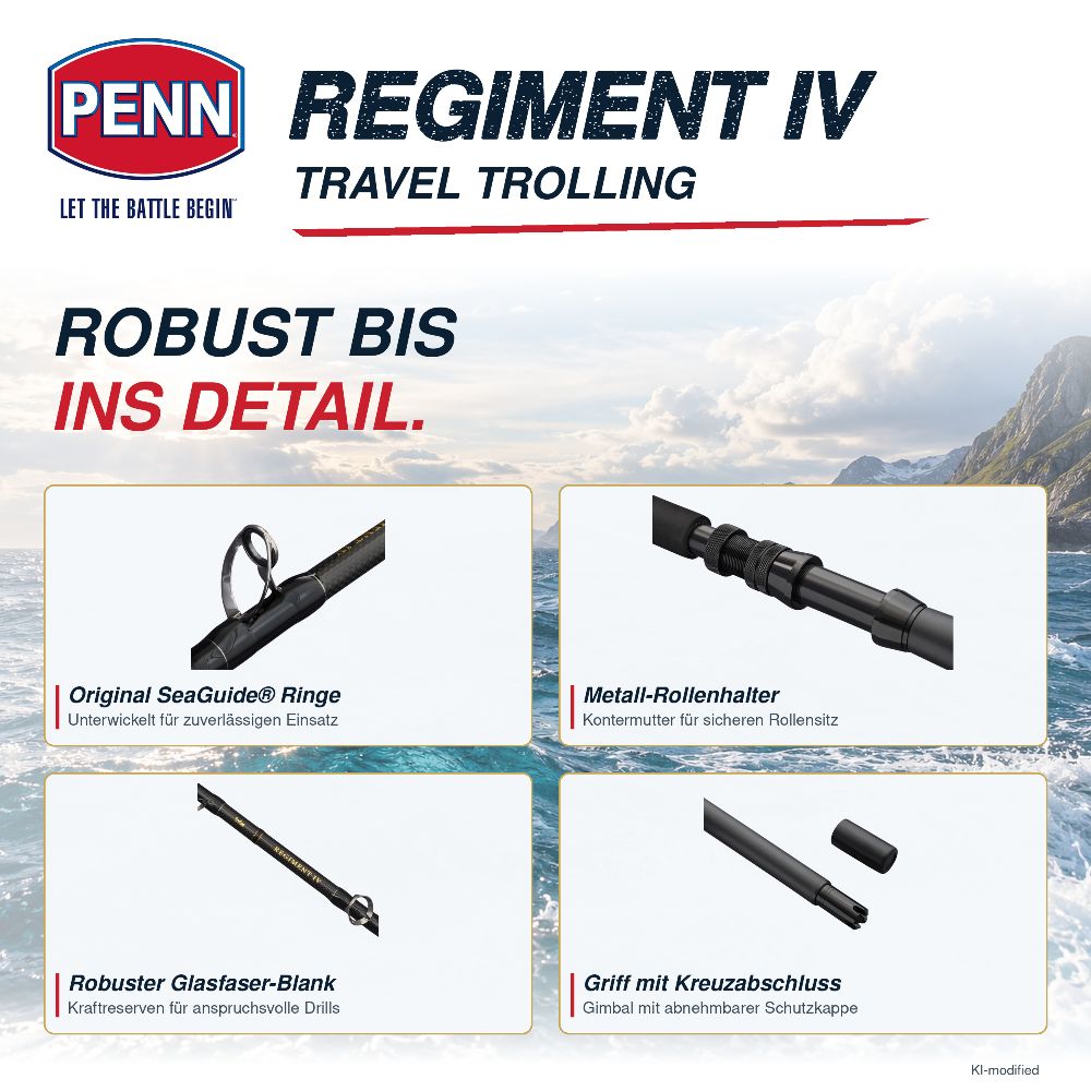 PENN Regiment IV Travel Trolling Rod 1,98 m 60–120 lb