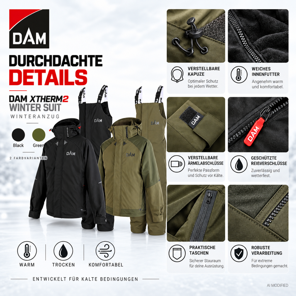 DAM Xtherm2  Winter Suit - Winteranzug Black - Gr. XL