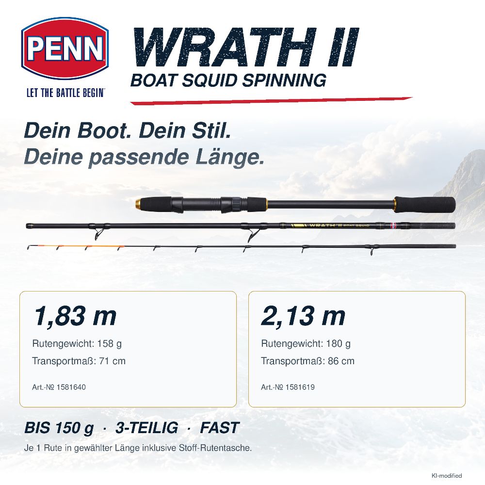 PENN Wrath II Boat Squid Spinning Rod 2,13m - 150g