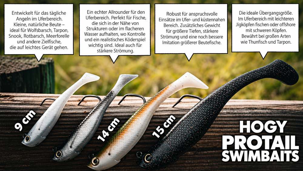 HOGY Harness Protail Paddle Swimbaits 142g - 15cm - Olive
