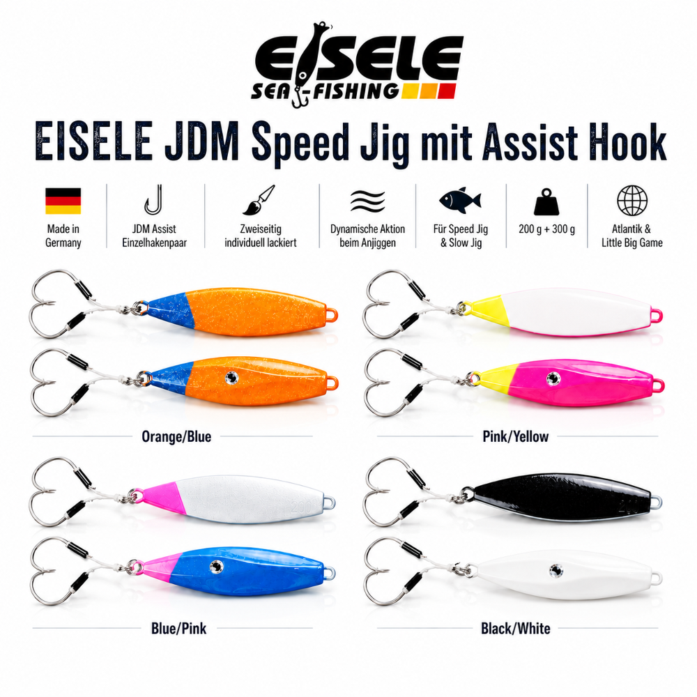EISELE JDM Speed Jig mit Assist Hook 300g - Orange/Blue