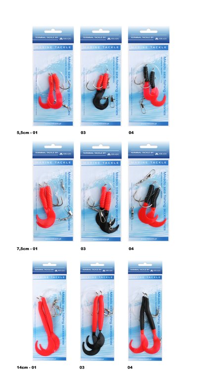 MIKADO Pilk D-Twist Rig - Doppeltwister-Vorfach-Rot-Schwarz5,5cm