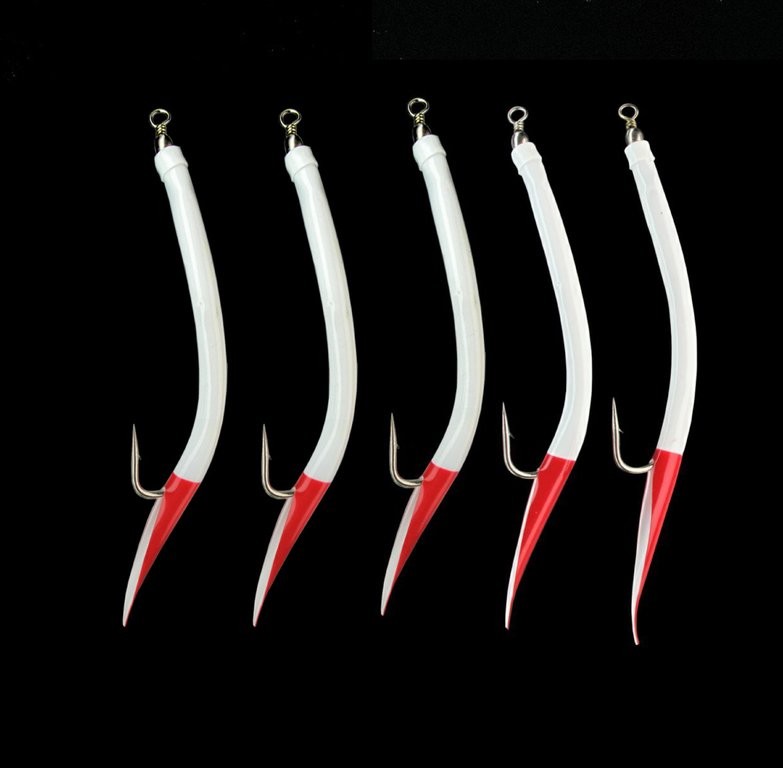 DEGA Vinyl Glitter Eel - Makk-Beifänger-Rot-Weiß