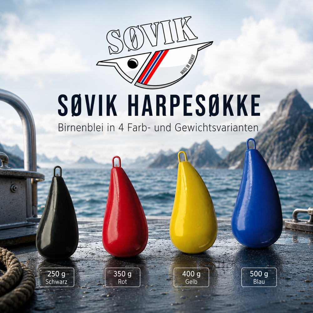 SØVIK HARPESØKKE – Farbiges Birnenblei Rot - 350g