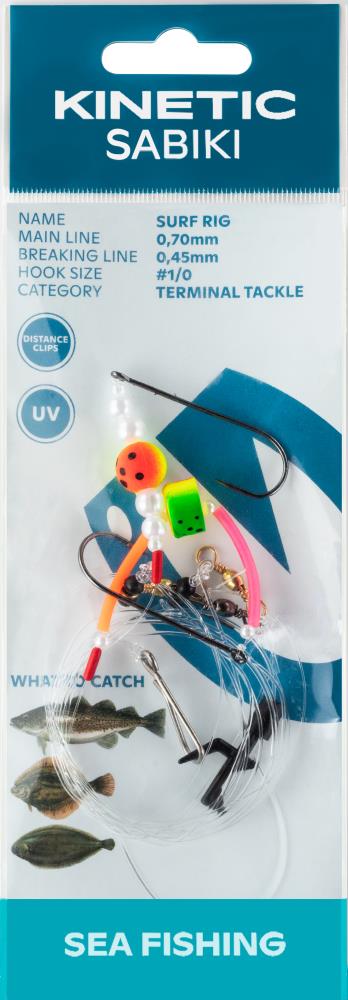 Kinetic Sabiki Surf Rig Fire Tiger/Pearl