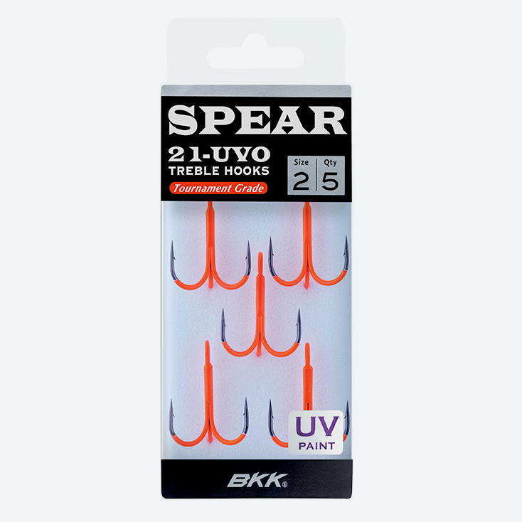 BKK SPEAR-21 UVO Treble Hooks Orange - Drillinge