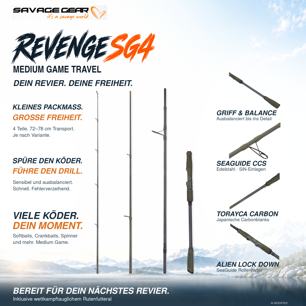 Savage Gear Revenge SG4 Medium Game Travel 2,15m - 10-40g