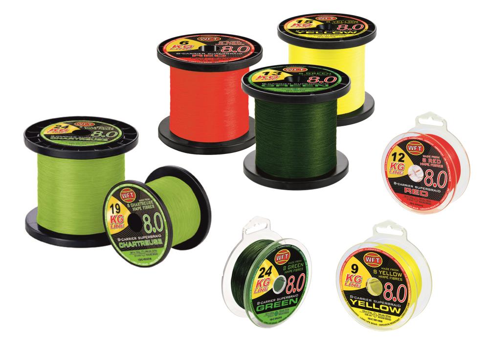 wft braided fishing line KG Strong Twine, 600 m, 0.33 mm, 51 kg, Colour: Green Sports & Outdoors Zero line twist makes gliss easier to use on spinning reels WFT Fishing Line KG Strong