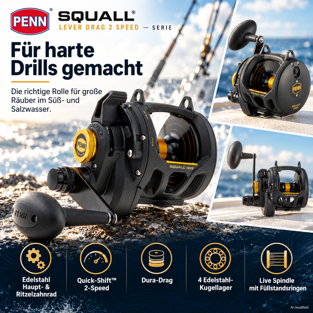 PENN Squall® Lever Drag 2 Speed IGFA16
