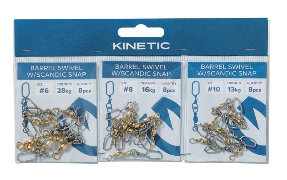 Kinetic Barrel Swivel w/Scandic Snap 3-pack