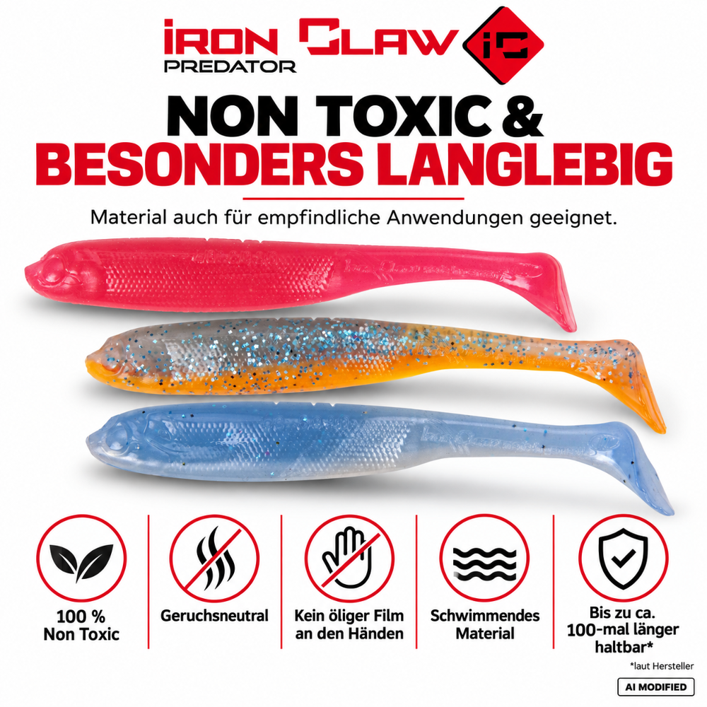 Iron Claw Slim Jim Non Toxic UV 7cm - 2 Stück - Solid Pink