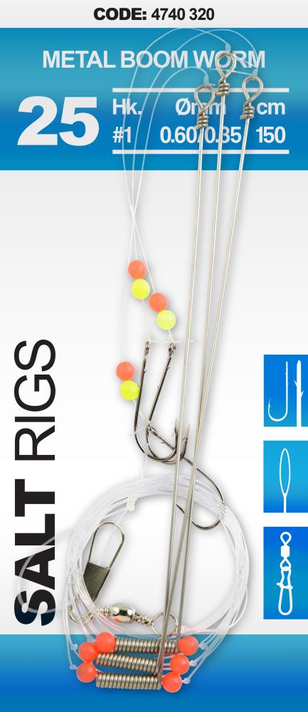 SPRO Salt Rig 25 - METAL BOOM WORM - Hook Size 1