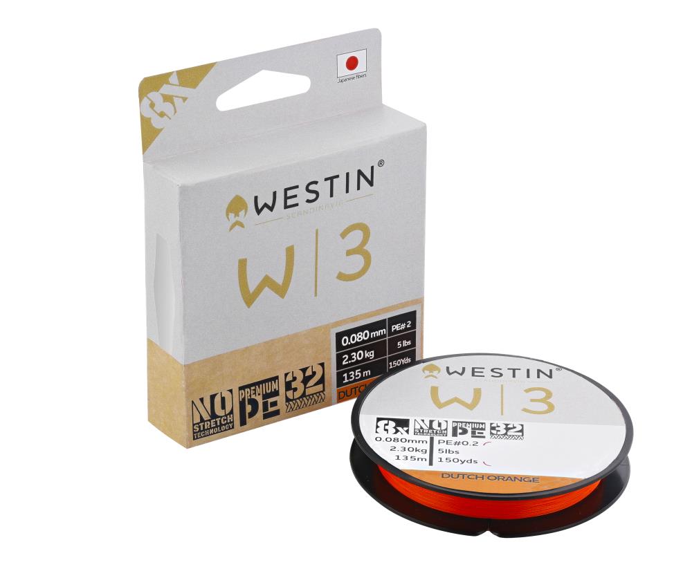 Westin W3 8-Braid Dutch Orange - geflochtene Schnur 300m - 0,45mm - 41,1kg