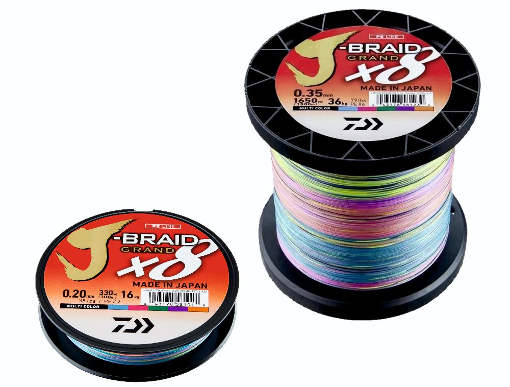Daiwa J-Braid Grand X8 multicolor - 8-braided fishing line