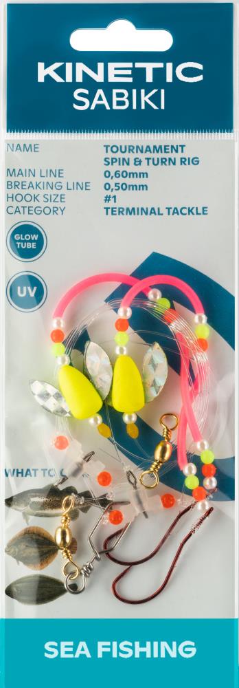 Kinetic Sabiki Tournament Spin&Turn rig Chartreuse/Pink