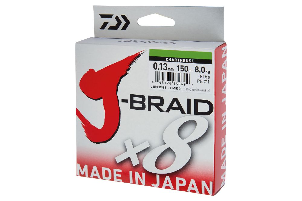 Daiwa J-Braid X8 150m - chartreuse - 0,06mm - 4,00kg