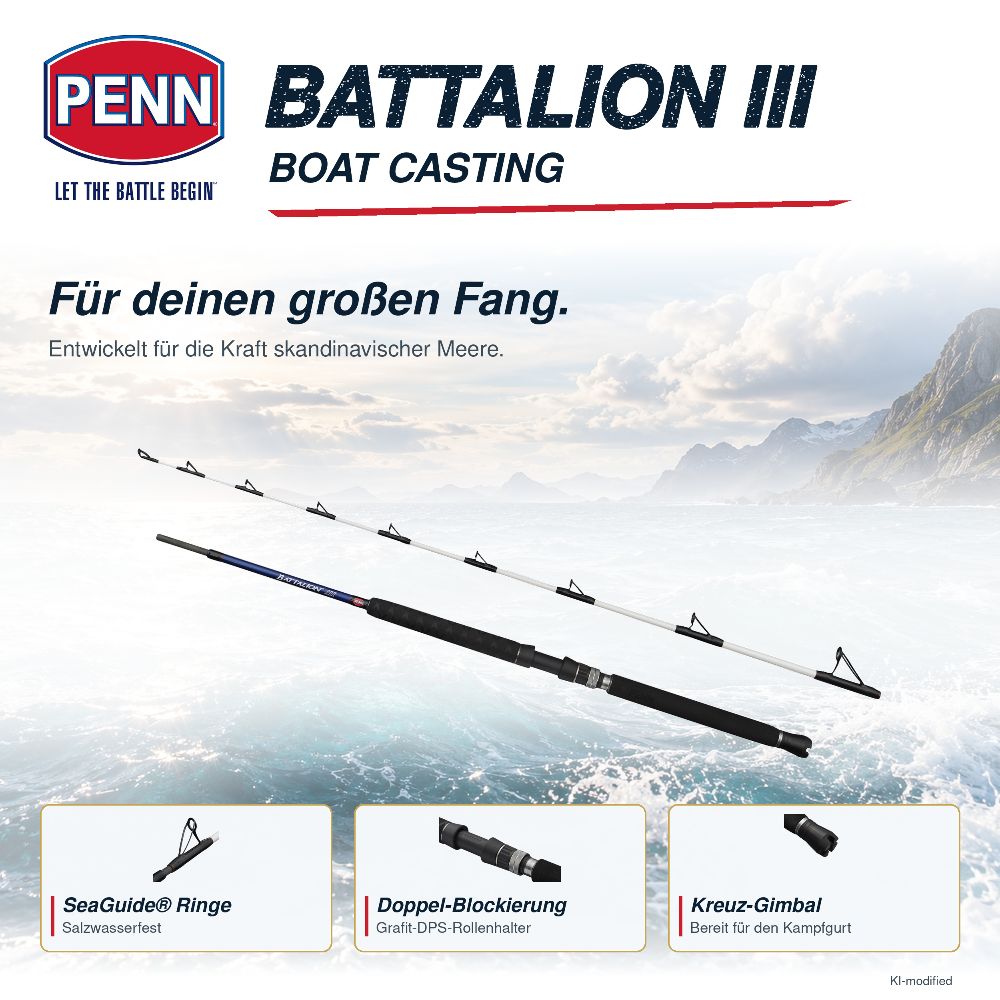PENN Battalion III Boat Casting Rod 2,13m - 12-20lb