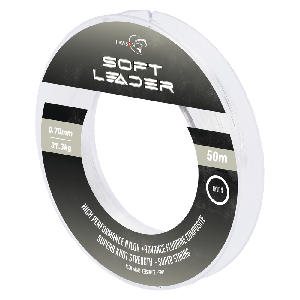 LAWSON Softleader Clear 35m/50m – Hochstarke, transparente Vorfachschnur