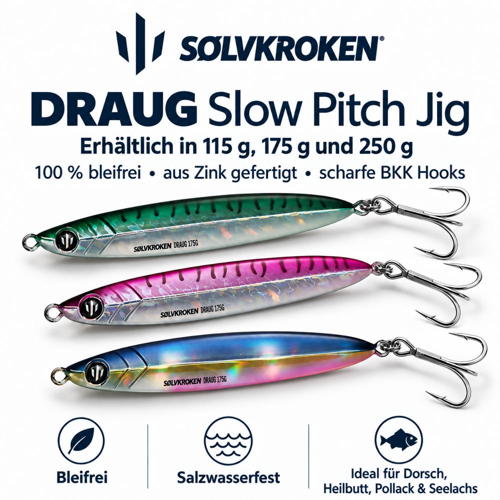Sølvkroken DRAUG Slow Pitch Jig – Lead-Free 115g - Blue Silver Pink