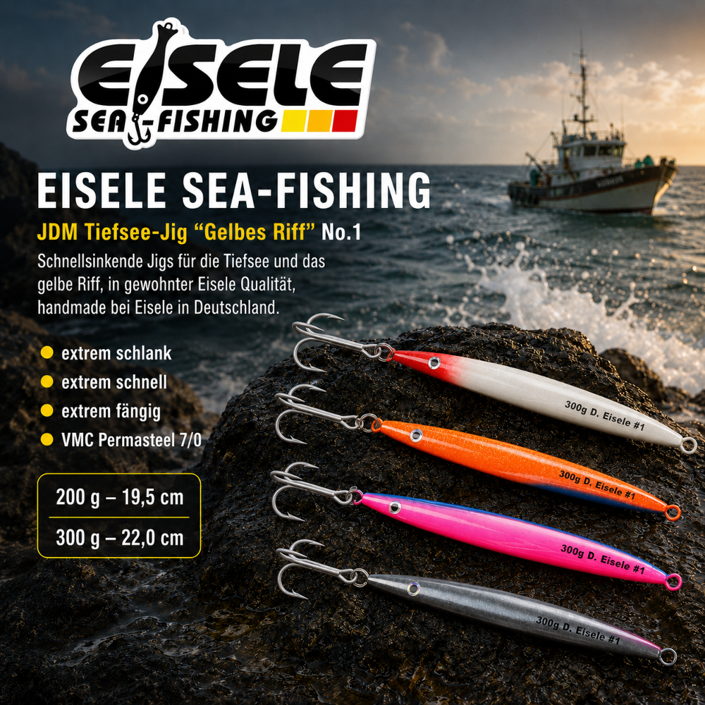 EISELE JDM Tiefsee-Jig „Gelbes Riff“ No.1 - 200g - Pearl/Pink