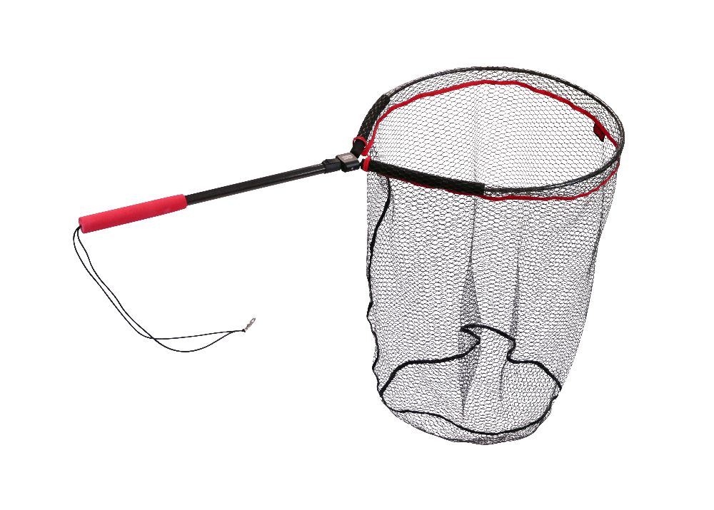 Rapala KARBON FLOAT TUBE NET – schwimmender Carbon Kescher für Belly Boat (118 cm, Netztiefe 60 cm)